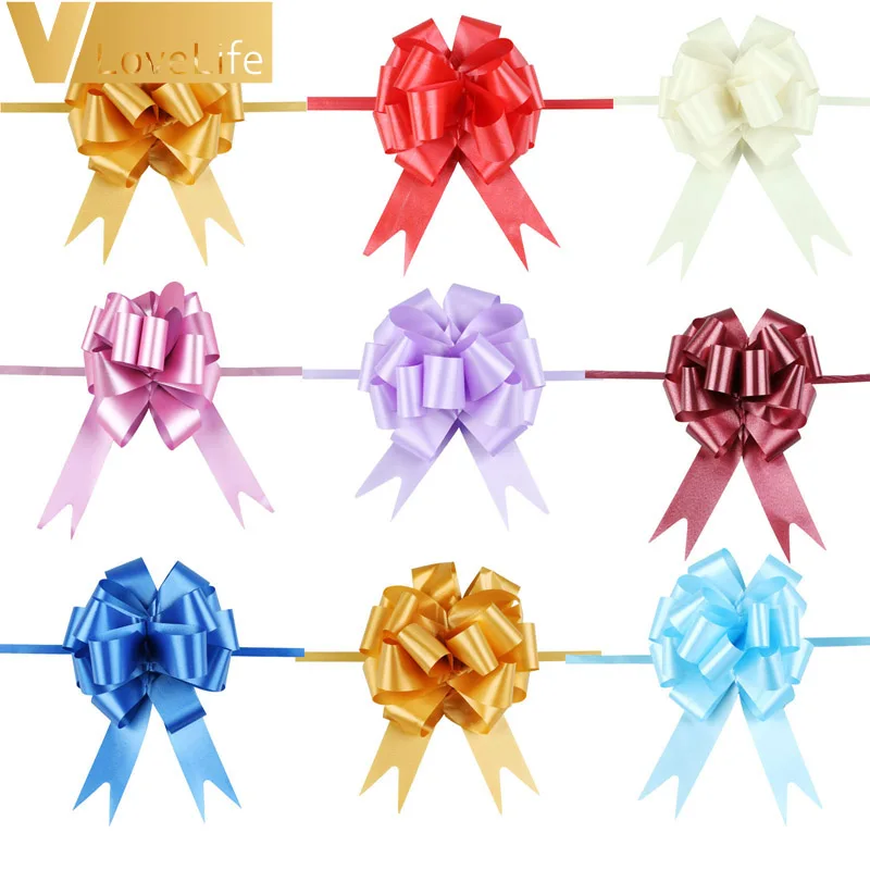 

30pcs 30mmx120cm Pull Bows Large Ribbon Wedding Decoration Car DIY Gift Packaging Ribbons Party Valentines Day Crafts