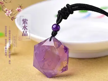 

Natural CrystalAmethyst with a pendant, a pendant, a pendant and a drop of angel's tear necklace pendant