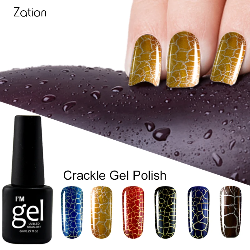 Zation Top Base Coat Crack Nail Polish Cracking Nail Lacquer Colorful