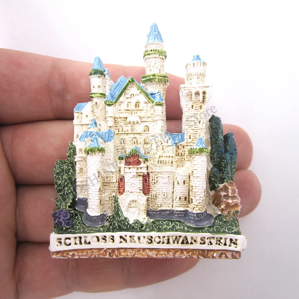 Германия Лебедь камень замок памятник ручной работы смолы магнит на холодильник Schloss Neuschwanstein магнитная наклейка ремесло