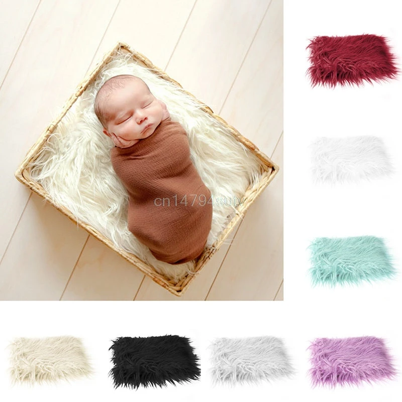 

Newborn Faux Fur Wrap Baby Photography Props Blanket Filler Stuffer Rug Soft Mat #H055#