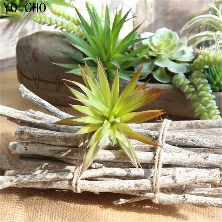 

YO CHO 1PC Sword-shaped Leaves Artificial Flower Plant Home Decor Accessories DIY Fake Succulents Christmas Decorations Grass