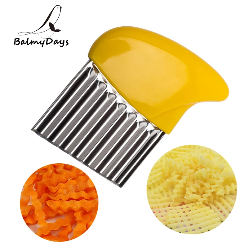 

Potato Cutter Stainless Steel Potato Wavy Knife French Fry Chip Cutter Kitchen Vegetable Slicer Cutting Tools Kitchen Gadgets
