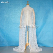 Слоновая кость/белый кружевной плащ с капюшоном свадебный Готический средневековый костюм в стиле «Ренессанс» Хэллоуин