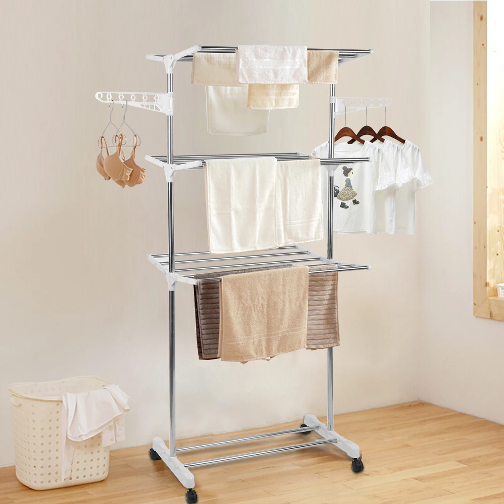

Multi-functional Clothes Hangers Three-layer Foldable Pants Storage Hangers Cloth Rack Multilayer Storage Cloth Hanger Home HWC