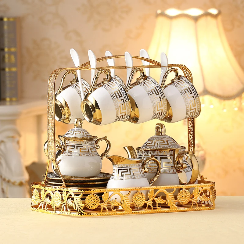 Европа набор кофейных чашек Золотая наклейка parrten Британский Фарфор керамический чайный набор горшок Чай горшок набор после полудня кофейная чашка Чай Вечерние