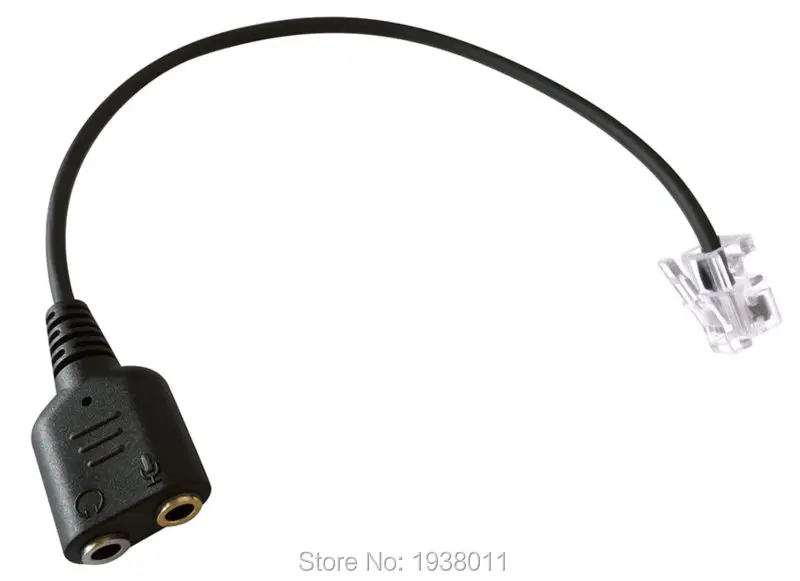 Headset dual to RJ9 plug adapter for avaya 1608 1616 9601