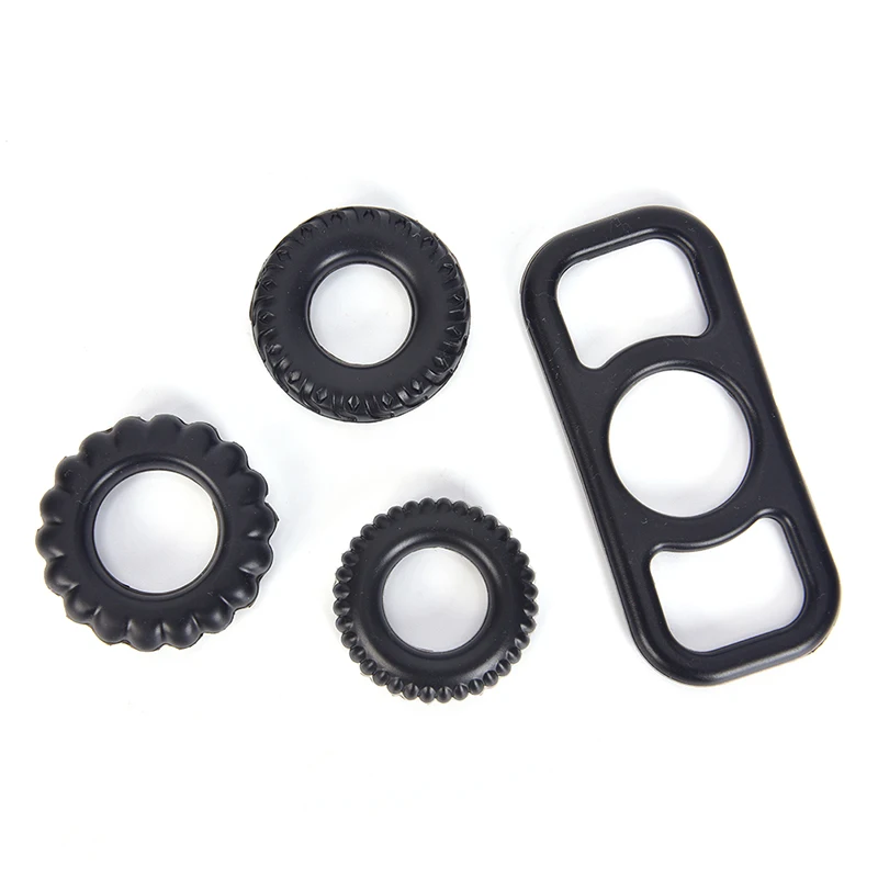 4PCS Penis Ring Male Soft Cock Ring Men Delay Ejaculation Lock Cock Cages Silicone Sleeve Massager Party Body Jewelry