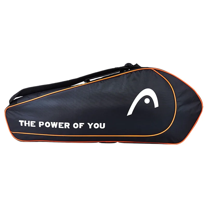 Сумка-ракетка на одно плечо большой емкости для 1-3 ракетки для бадминтона и сквоша Профессиональная Мужская спортивная сумка - Цвет: Orange frame