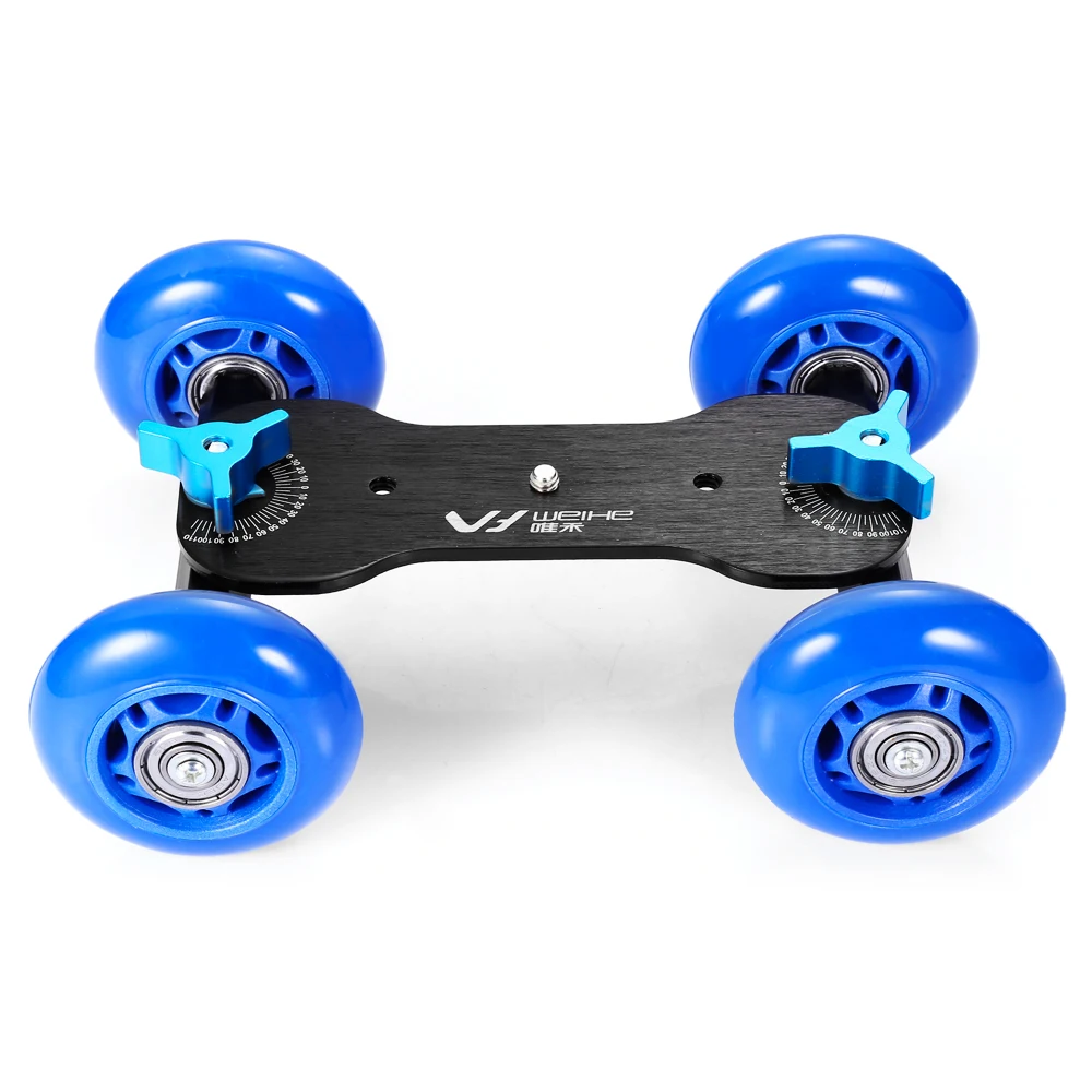 WEIHE Professional Design Four-wheeler Steadicam Stabilizer for Video DSLR Camera Camcorder Color Blue Easy for Photography