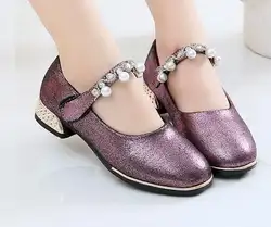 2018 новая обувь для девочек детская юбка принцессы бусинами обувь для вечеринок для девочек Удобная танцевальная детская обувь