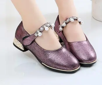 

2018 New Girls' Shoes Children Princess Skirt Beads Party Shoes Girls Comfortable Dance Children's Shoes