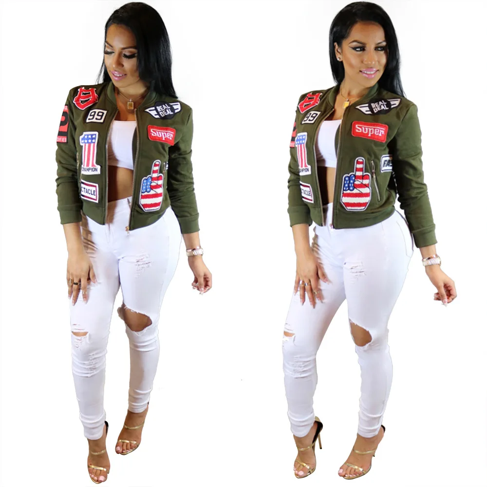 Heyouthoney fashion women European autumn casual patch