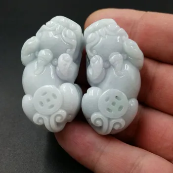 

A pair natural stone brave troops Lucky Pendant Lovers Jewelry necklace