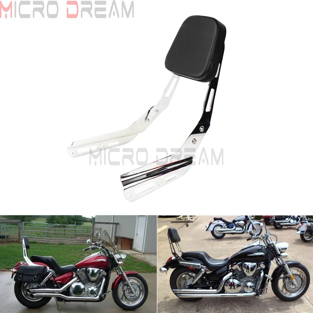 Chrome Motorcycle Sissy Bar Backrest W/ Pad For Honda Vtx 1800f