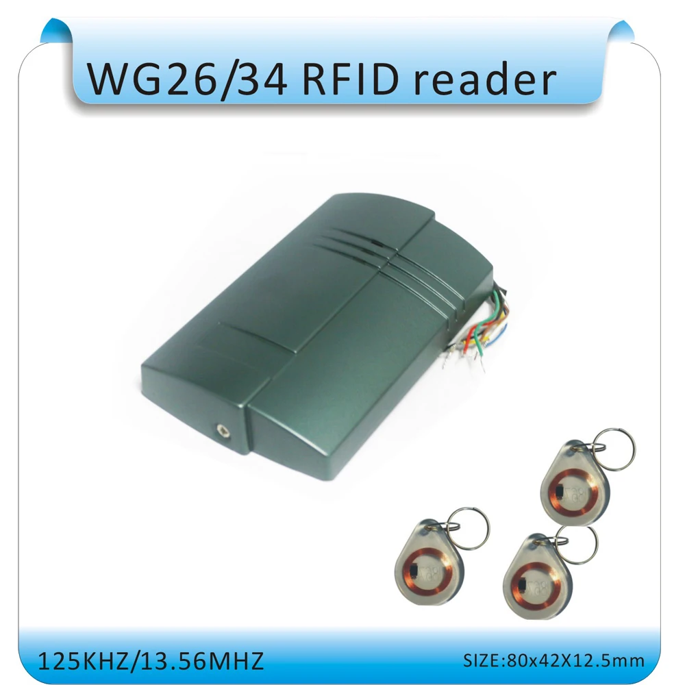 Wg26id 125 кГц карта доступа считыватель водонепроницаемая карта+ 10 шт. хрустальные брелоки