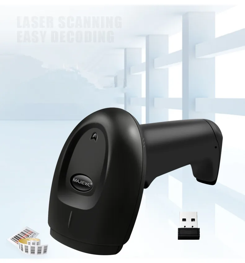 

NEW laser wireless1D barcode scanner bar code reader handheld USB Cable for Supermarket for POS Plug and play
