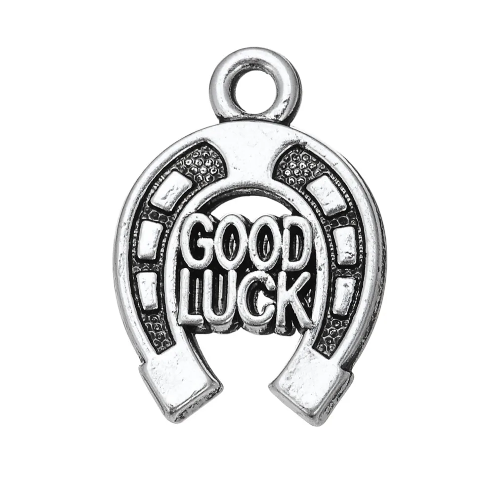 

my shape 20pcs antique silver plated horseshoe & good luck charms