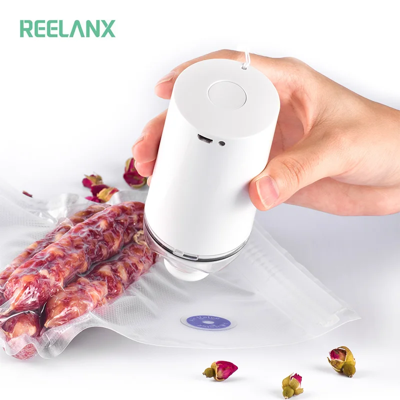 REELANX портативный вакуумный упаковщик машина с 5 или 10 вакуумными мешками на