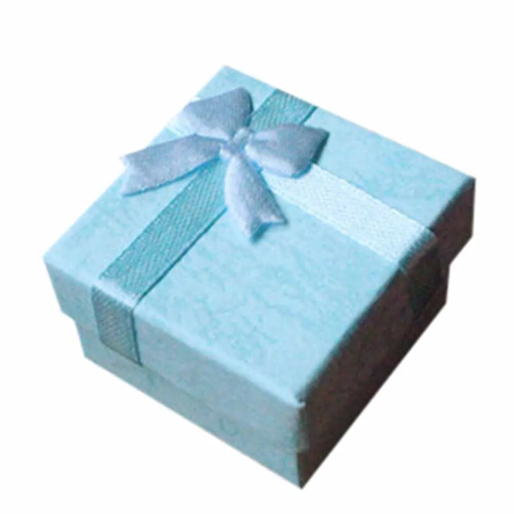 

New 1PC 4*4cm High Quality Jewery Organizer Box Rings Storage Box Small Gift Box For Rings Earrings 4Colors
