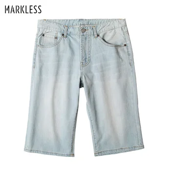 

Markless Stripe Denim Shorts Men Summer Pure Cotton Thin Retro Casual Beach Shorts bermuda masculina NZA8051M