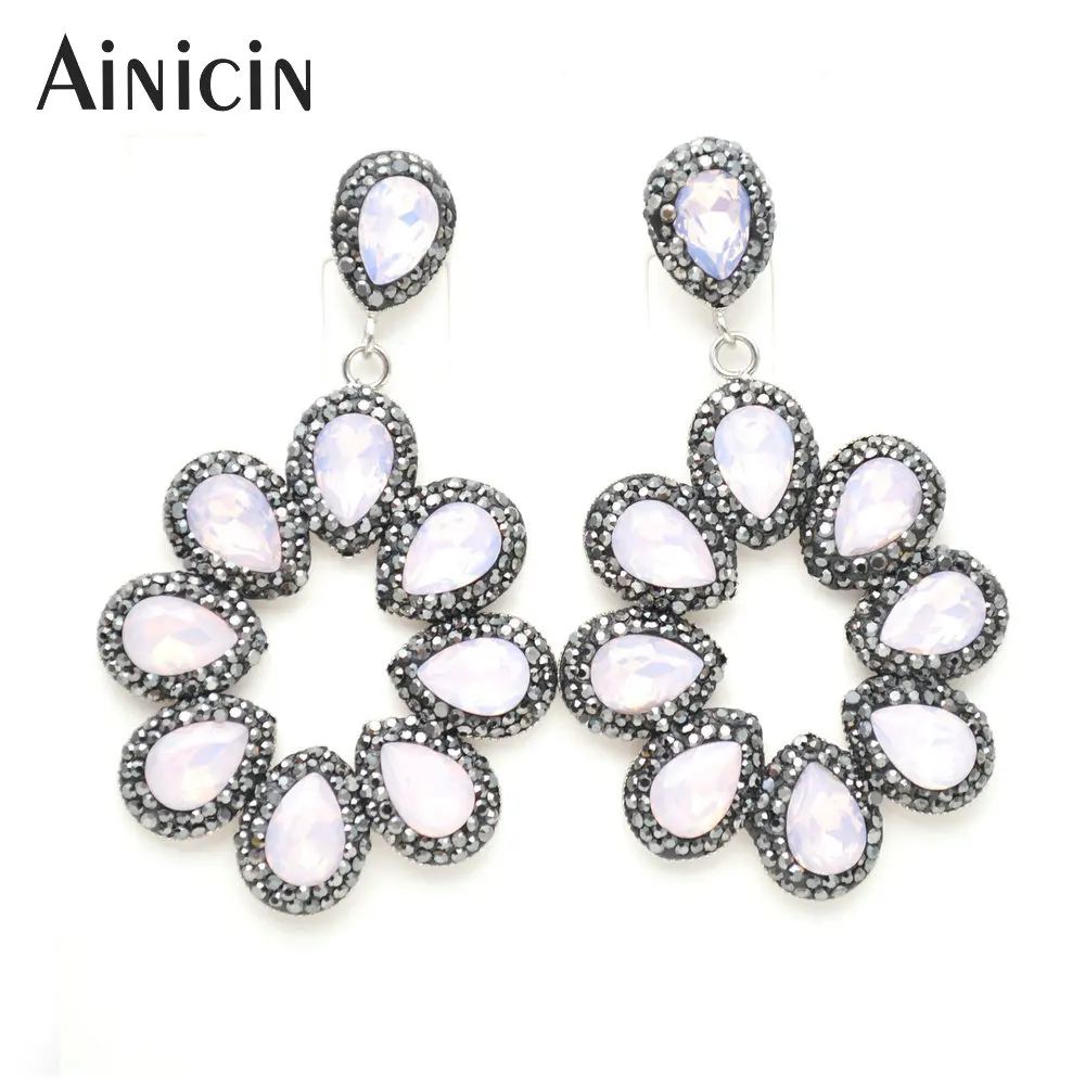 Женские серьги подвески с опалом в форме подсолнуха 40x65 мм|womens dangle earrings|dangle