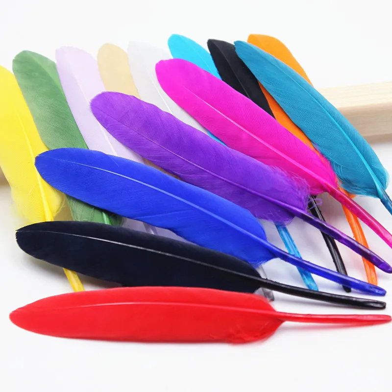 

25pcs Goose Feather Christmas wedding costumes earrings Wedding flowers decorative materials Feather 4 - 6inch white optional