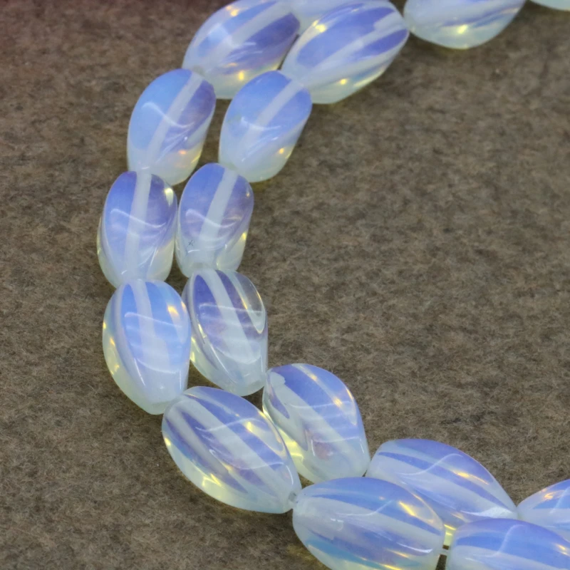 Twisted shape opal loose beads 8x15mm 15 inches DIY stone women new jewelry making design bracelet necklace
