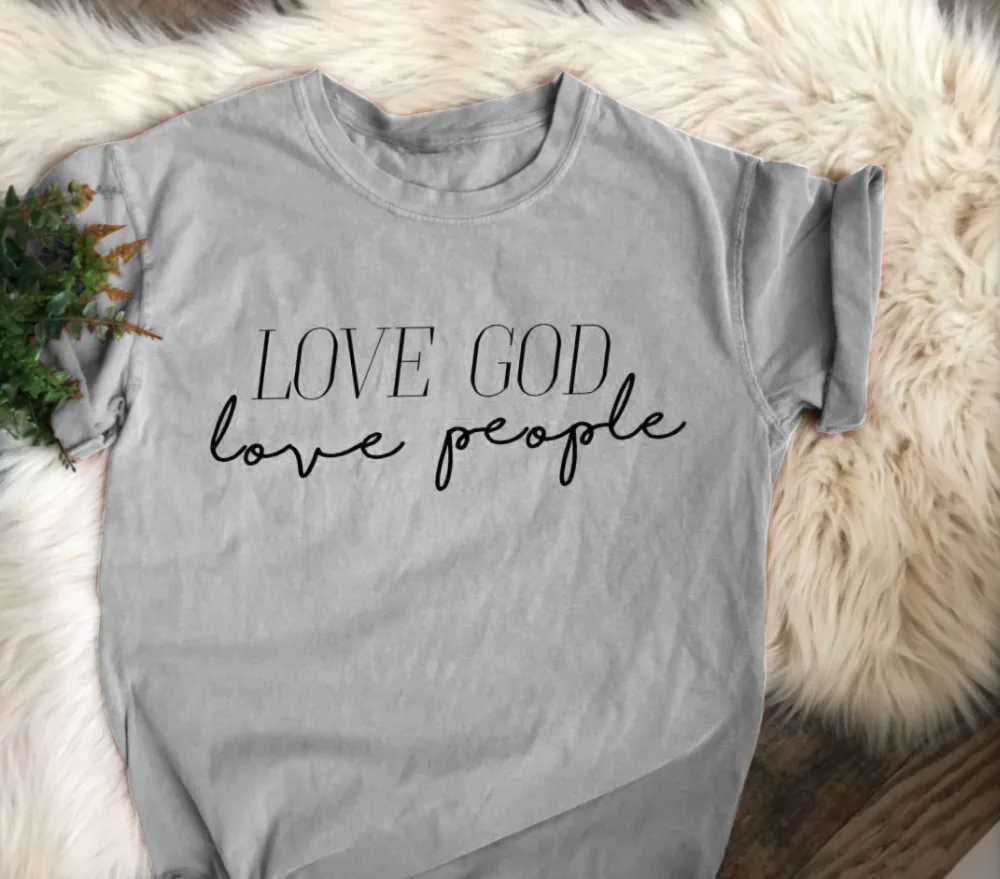 Love God Love People T-shirt Women Fashion Christian Slogan Tumblr ...