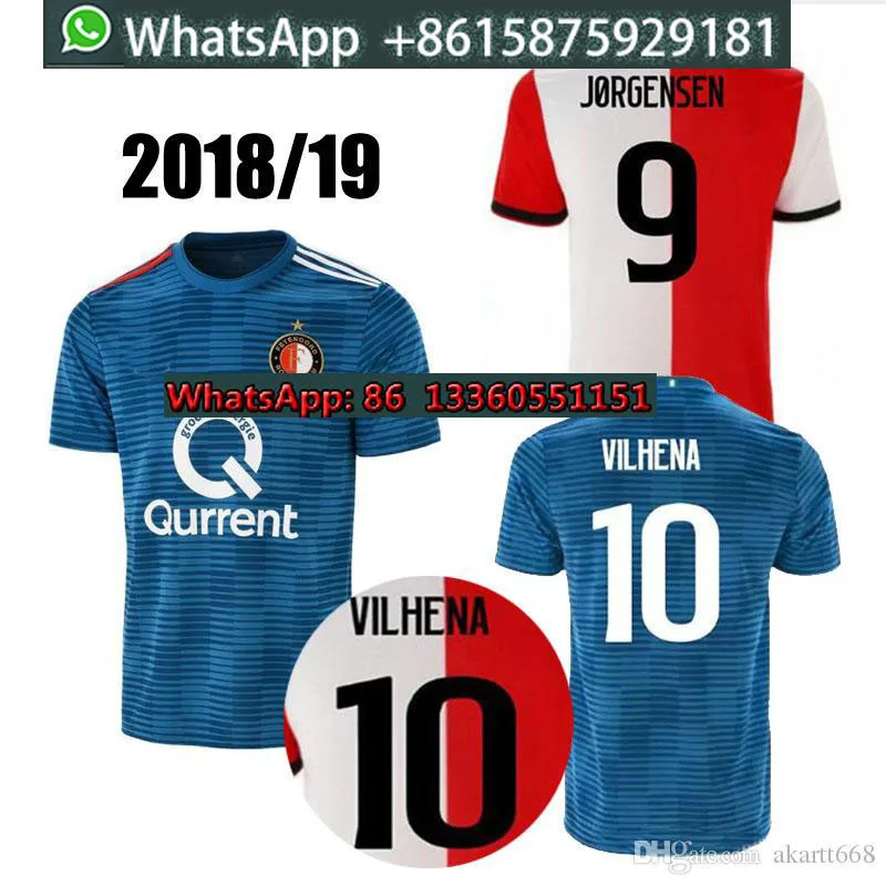 2018/19 Feyenoord футбольная Джерси BOETIUS Jorgensen V. Persie VILHENA 18/19 рубашка для взрослых с