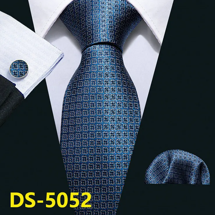 DS-5052 Мужской галстук, золотой, темно-синий, в полоску, шелк, галстук Barry. Wang, 3,4 дюймов, жаккардовые, вечерние, свадебные, тканые, модные, дизайнерские, галстук для мужчин, DS-5032 - Цвет: DS-5052
