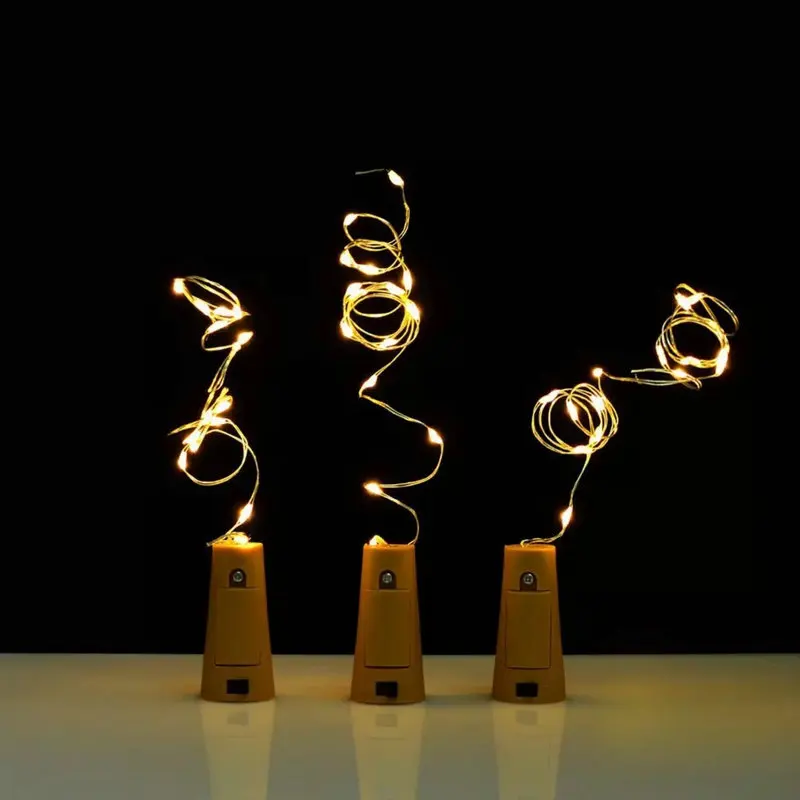 

2M 20LEDs flexible Bendable Copper wire String Light Cork shaped Wine Bottle Stopper fairy starry vine lamp DIY vase Xmas Decor