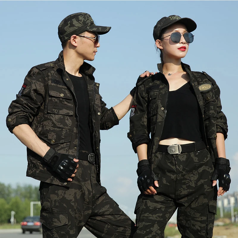 

Tactical Hunting Uniform Military Camouflage Jackets+Trousers Special Soldier Training Suits Camo Hiking Climbing Uniforms Mens