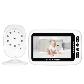 

Wireless Digital Video Baby Sleeping Monitor 4.3Inches Color LCD Lullabies Nursing Reminder Temperature Monitoring AC100-240V