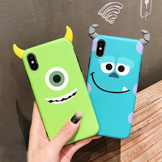 

For iphone XR cartoon Sullivan Mr. Q soft Phone Case For iPhone X XS Max 8plus 7 7plus 6 6S 6Splus Cute 3D Monsters back Cover