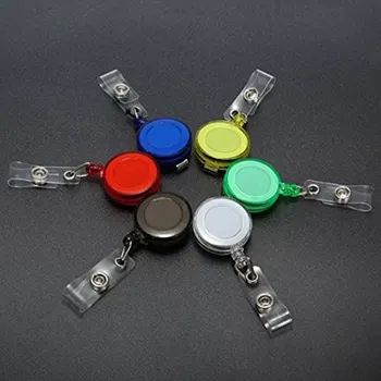 

6pcs/set Badge Clip Easy To Pull Buckle Chest Rope Stretching Documents Clip Badge Anti-lost Work AA7852