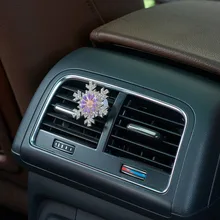 Автомобильный декоративный цветок Блестящий освежитель воздуха вентиляционное отверстие Клип держатель Стайлинг горный хрусталь Алмазная крышка