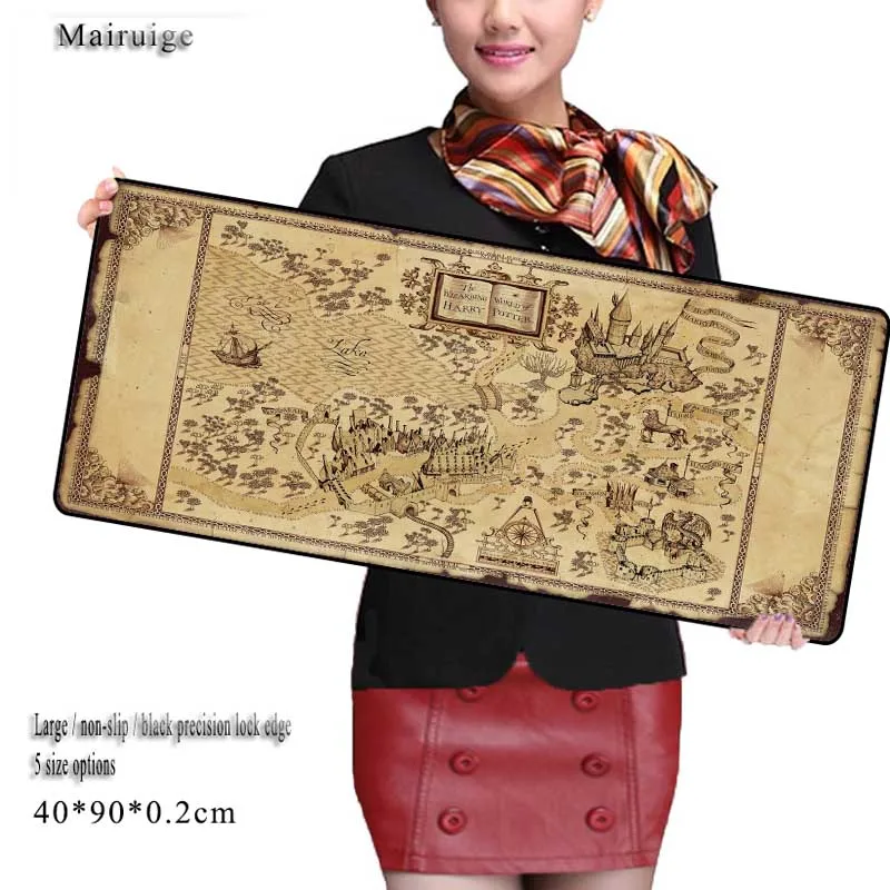 

Mairuige Map Mouse Pad Gaming Large XL Locking Edge Mat Office Speed Control Version 900*400 Computer Mice Pad
