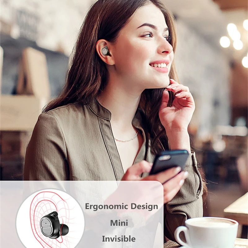 TWS Bluetooth Earphone True Wireless Earbuds 5 0 Bluetooth Headphones Touch Control Headset with Mic for iPhone Xiaomi