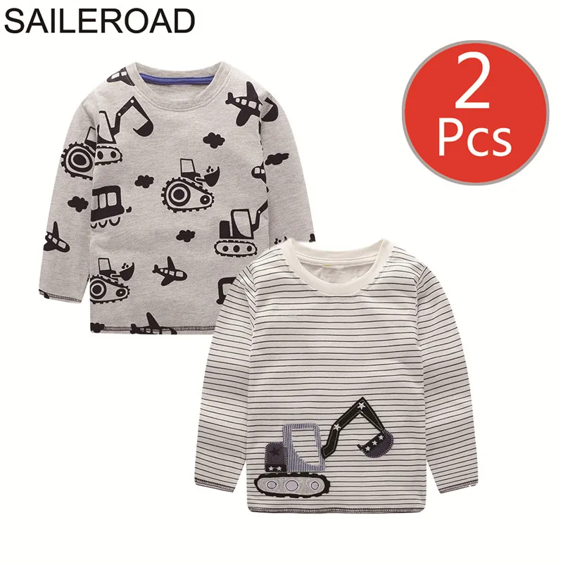 SAILEROAD 2 Шт. Динозавр Печати Мальчиков С Длинным Рукавом Новый Мультфильм Детские