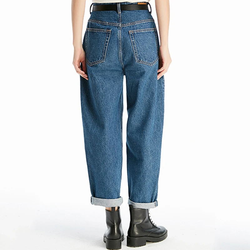 CamKemsey, винтажные женские джинсы для мамы,, по щиколотку, свободные джинсы для женщин в стиле бойфренд, повседневные, средняя талия, джинсовые штаны, брюки