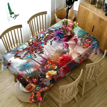 

Dresser tablecloth Waterproof 3D rectangle table cover banquet round table cloth customized size princess Cushion cover