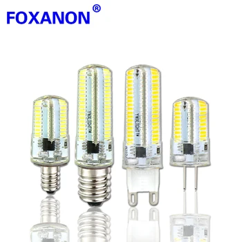 

Foxanon Led Light G9 G4 Led Bulb E11 E12 14 E17 G8 Dimmable Lamps 110V 220V Spotlight Bulbs 3014 SMD 64 152 Leds Sillcone Body