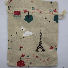 50 шт./партия, 13x18 см, натуральный милый цветочный мешочек из джута, Подарочная сумка для благовоний, Льняная сумка для хранения свадебных украшений, подарочная сумка