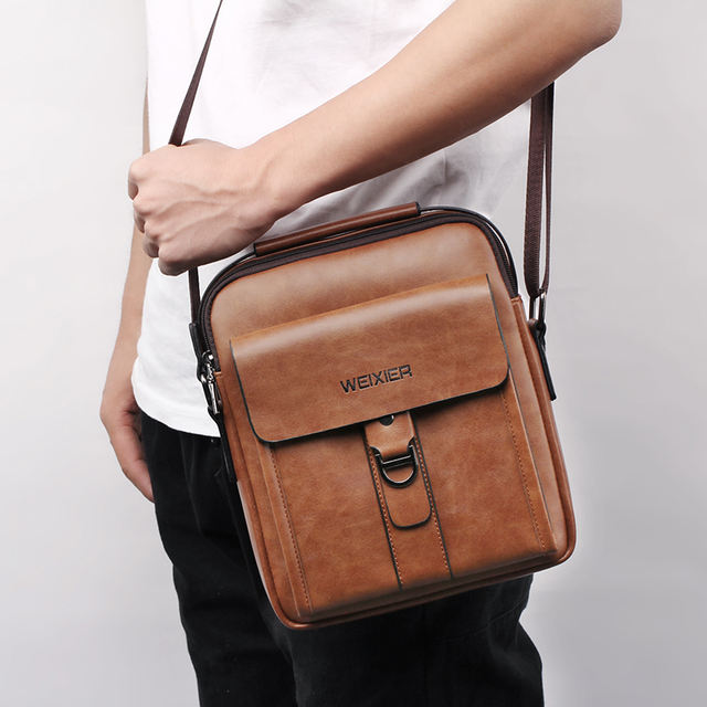 Casual Men Shoulder Bags Handbag Messenger Bag Man Crossbody Bags for Men PU Leather Business Bag Vintage Handbags Solid Hasp