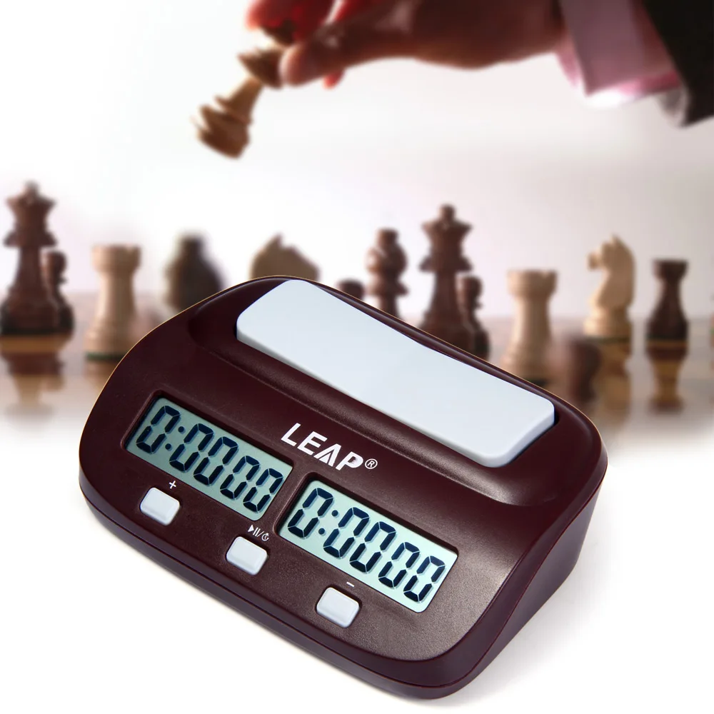 

LEAP Digital Chess Clock Compact Digital Watch Count Up Down Timer Electronic Board Game Player Set Handheld Master