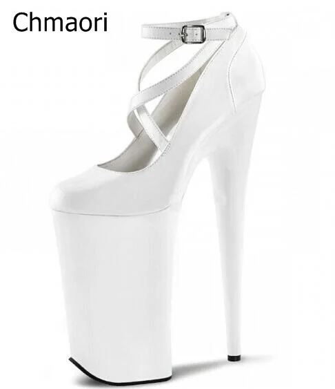 Women Fashion Solid Black Red White Super Platform 9 cm/4.5 cm Cross Buckle Strap 20 cm/15 cm Heel Party High Heel Pumps Shoes Women Fashion Solid Black Red White Super Platform 9 cm/4.5 cm Cross Buckle Strap 20 cm/15 cm Heel Party High Heel Pumps Shoes