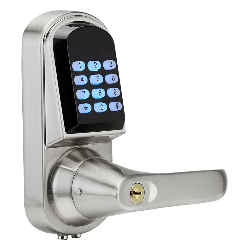 LACHCO Smart phone Bluetooth Door Lock with Combination Satin Chrome Bluetooth-enabled APP Code Smart Entry Keyless L16071BSAP