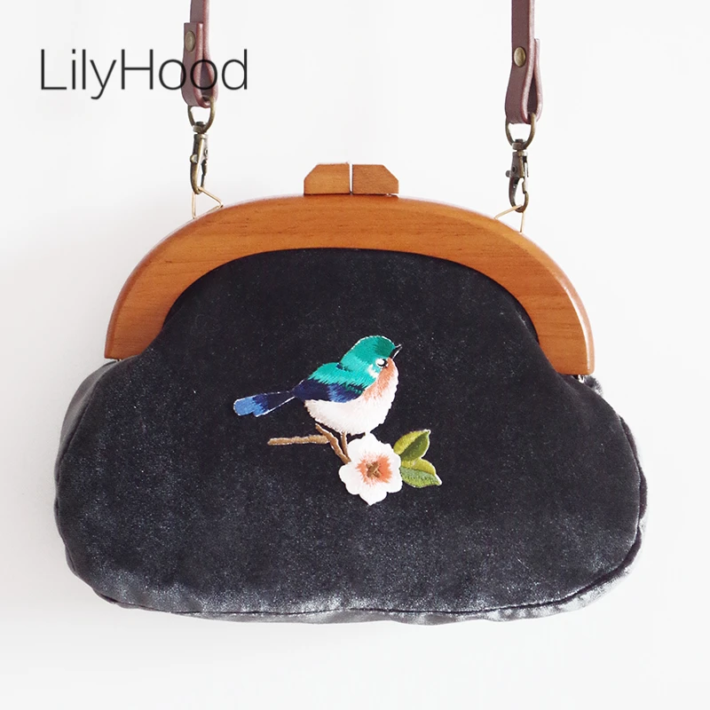LilyHood 2020 Женская бархатная маленькая сумка ручной работы с вышивкой винтажная