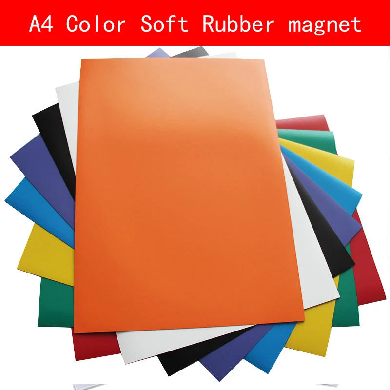 2PCS Color A4 210mm 297mm 0 5mm Flexible Soft Rubber Magnet Sheet 